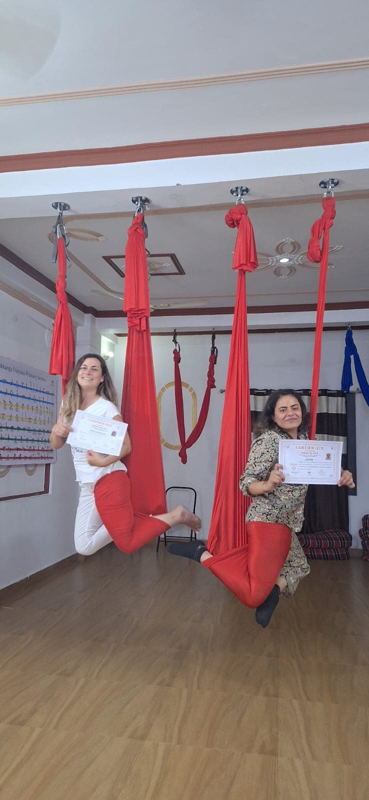 Aerial yoga focus