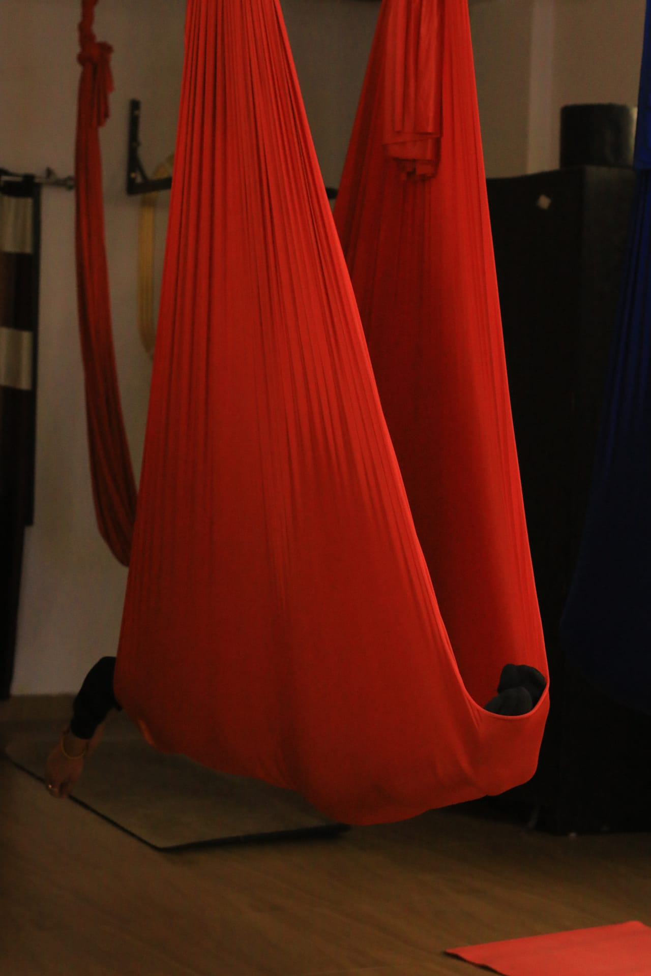 Aerial yoga partner work