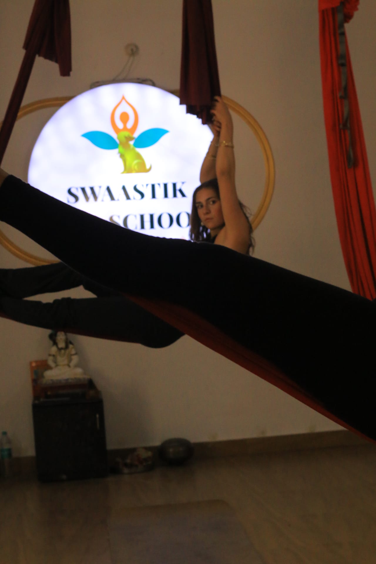 Aerial yoga inversion practice