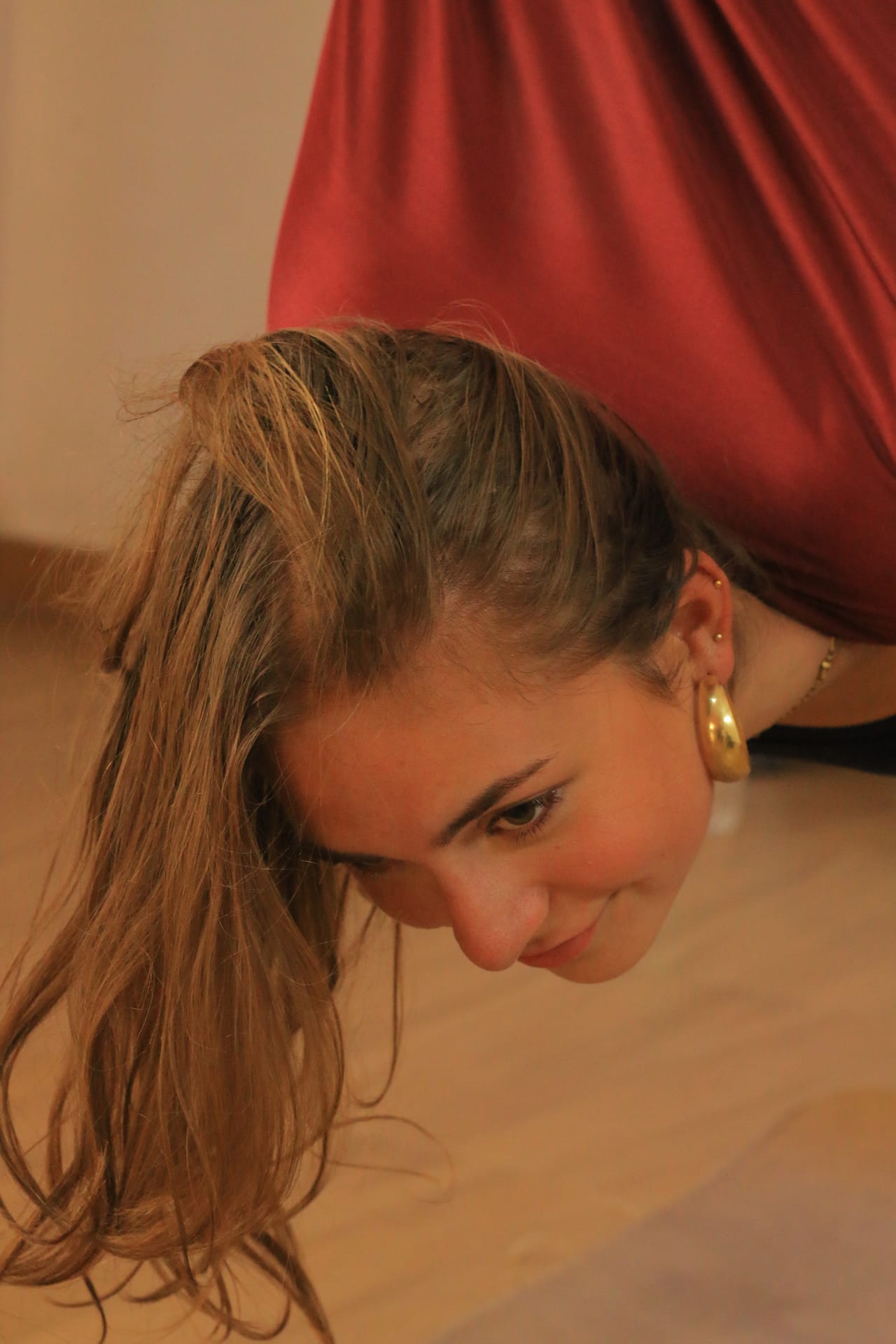 Aerial yoga balance technique